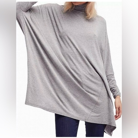 We The Free Gray Oversized Turtleneck Tunic Top Size XS - Picture 2 of 8